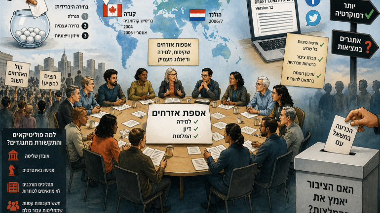 אילוסטרציה לאסיפות אזרחים והאתגרים בקבלת ההמלצות שלהן